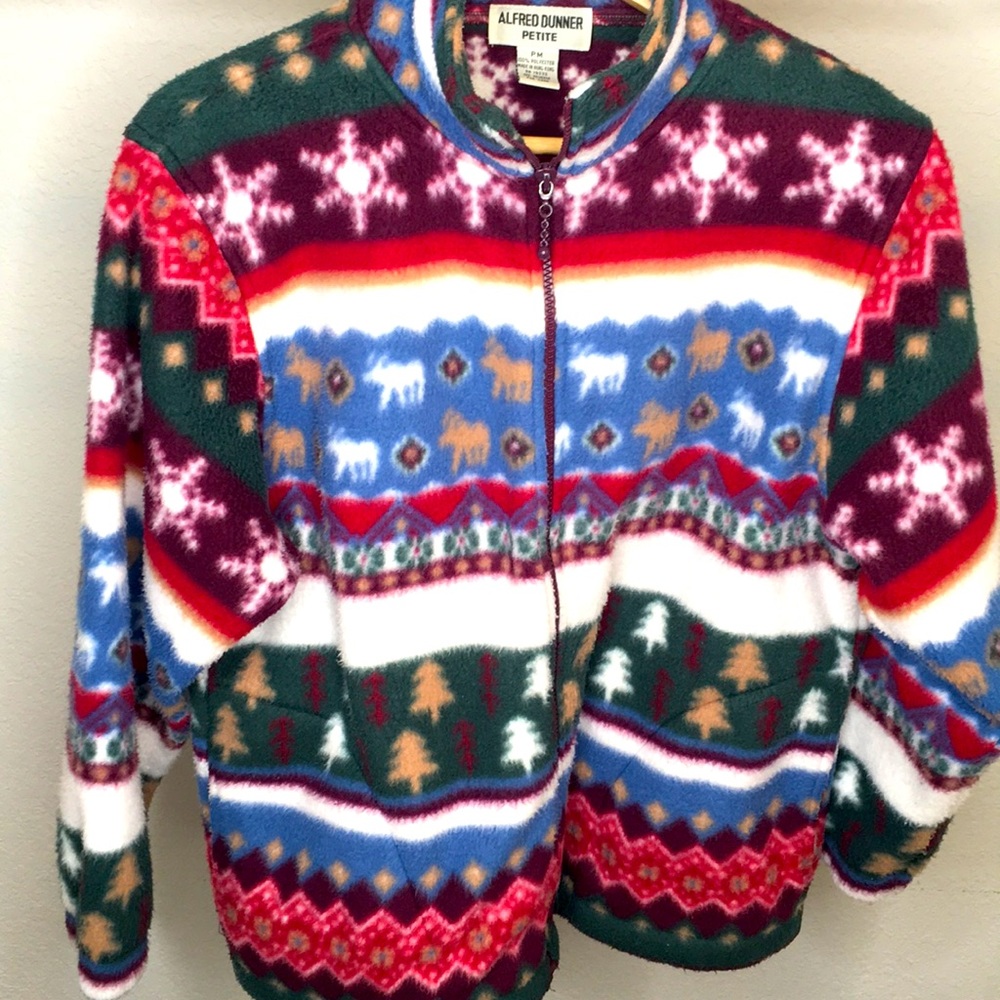 Alfred Dunner fleece jacket- winter theme